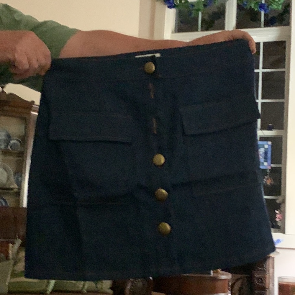 Denim Button-Up Skirt